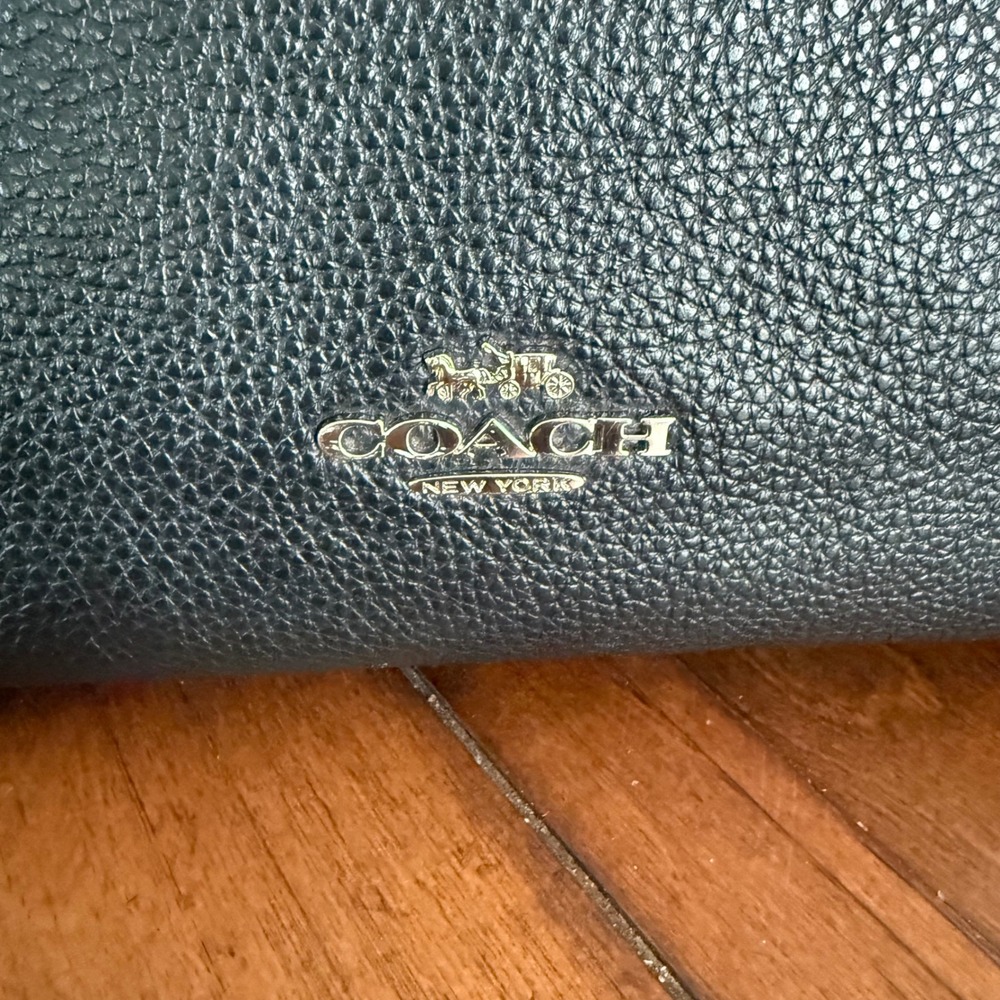 Coach Edie Black Leather Shoulder Bag Purse F80268 - Picture 2 of 11